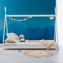 Lit enfant tipi ELIN, 90 x 190 cm en pin massif lasuré blanc