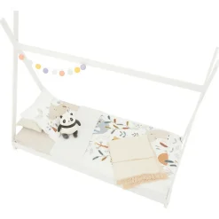 Lit enfant tipi ELIN, 90 x 190 cm en pin massif lasuré blanc