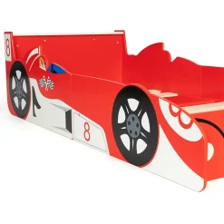 Lit enfant voiture formule 1 TEDDI 70 x 140 CM rouge