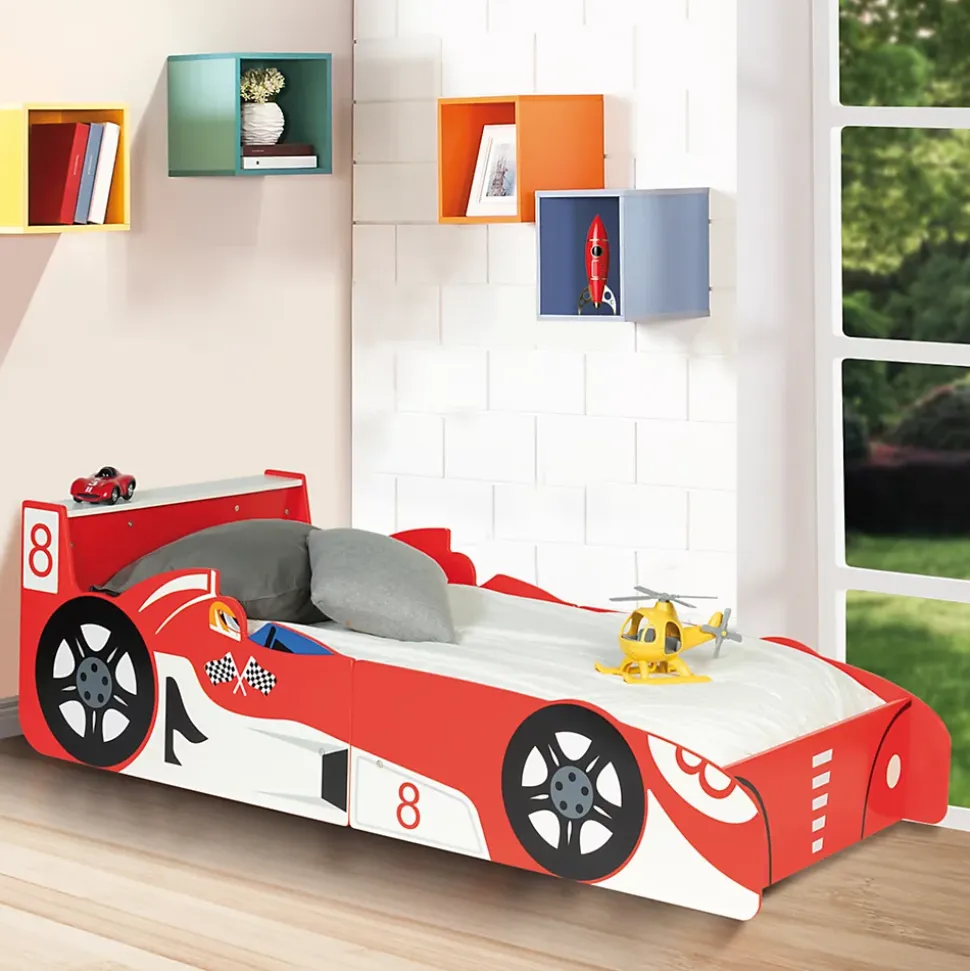Lit enfant voiture formule 1 TEDDI 70 x 140 CM rouge