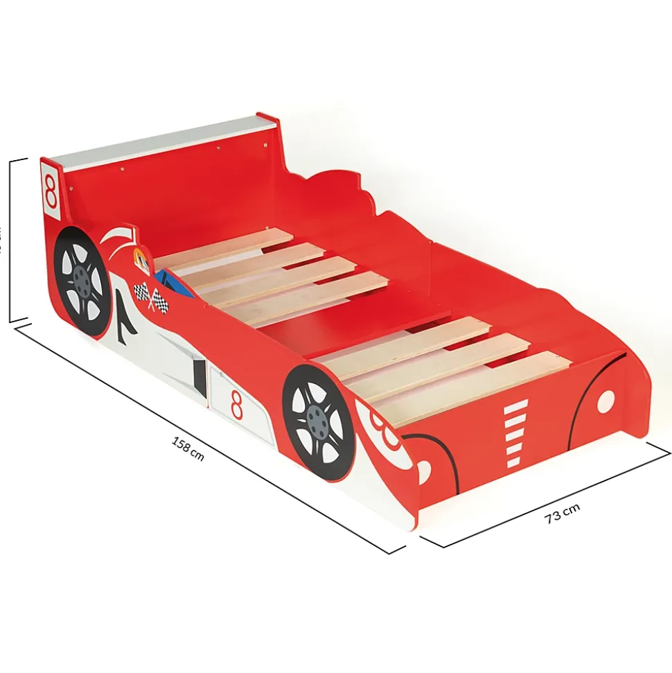 Lit enfant voiture formule 1 TEDDI 70 x 140 CM rouge