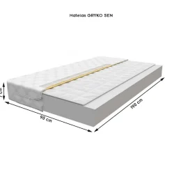 Lit enfant 190X90 Blanc Motif éléphant + matelas mousse sarrasin avec tiroir