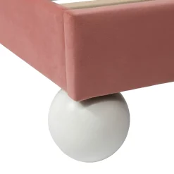 Lit enfant 90x200 cm - Lit avec Tête de Lit en Ailes et LED - Velours - Sans matelas - Rose