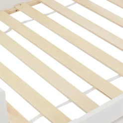 Lit Enfant 90x200 cm - Lit Simple Design Cheminée pour Petit Espace - Sans Matelas - Bois de Pin Blanc