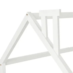 Lit Enfant 90x200 cm - Lit Simple Design Cheminée pour Petit Espace - Sans Matelas - Bois de Pin Blanc