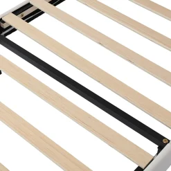 Lit enfant 90x200 cm - Lit Tête de Chat avec LED intégrée - PU - Sans matelas - Beige