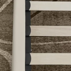 Lit enfant 90x200 cm, velours, dossier haut - beige