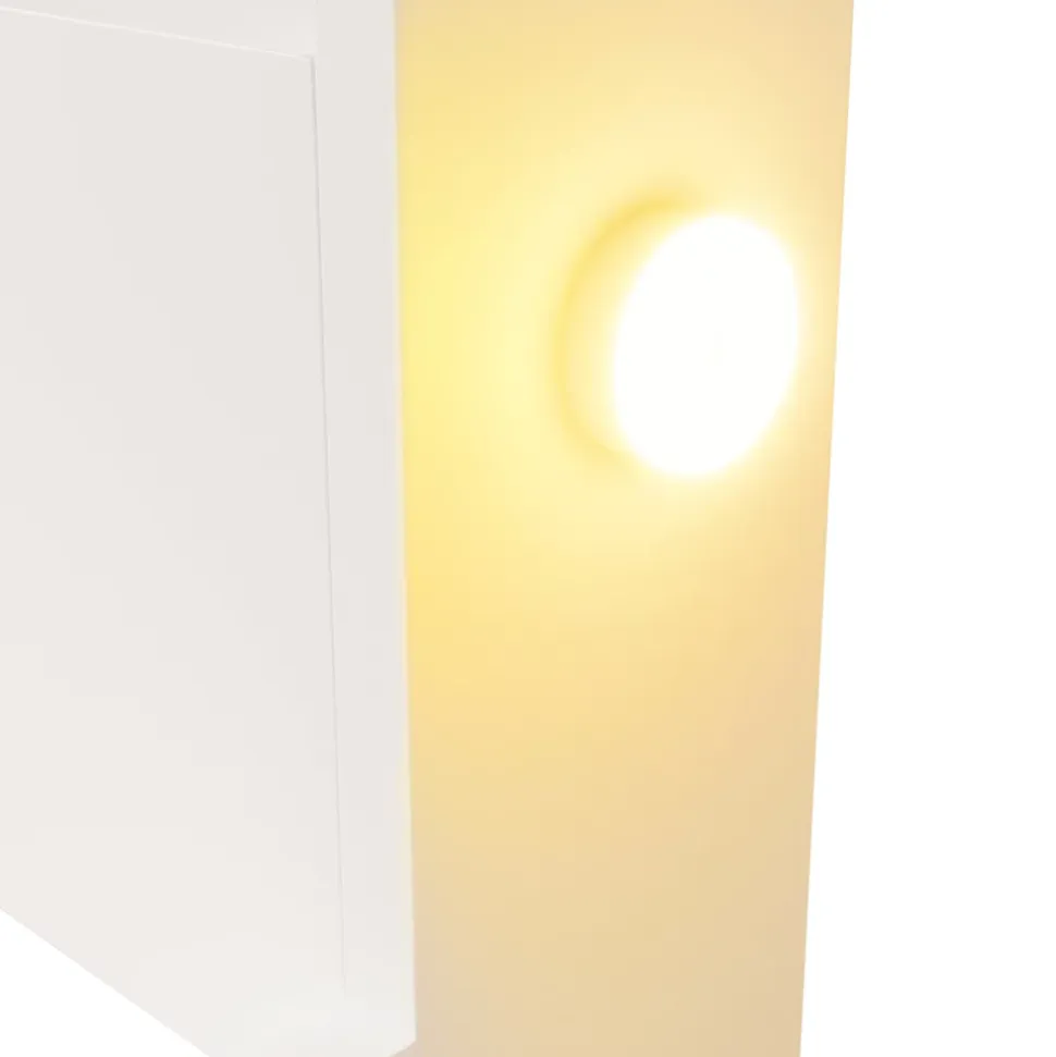 Lit enfant 90x200cm - avec bibliothèque amovible - tête de lit avec étagère - avec veilleuse - Blanc (sans matelas)