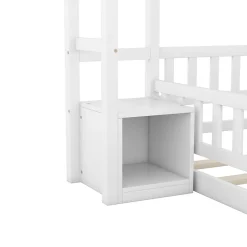 Lit enfant 140x200cm avec garde-corps, Blanc