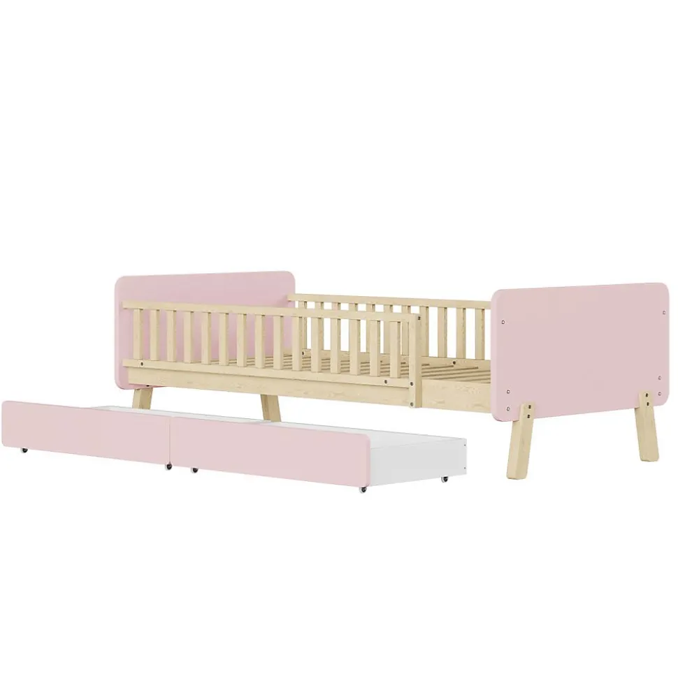 Lit Enfant 90X190Cm Bois Rose Blackcolors