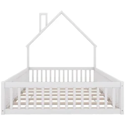 Lit Enfant 140X200Cm Cheminée Pin Blanc Blackcolors