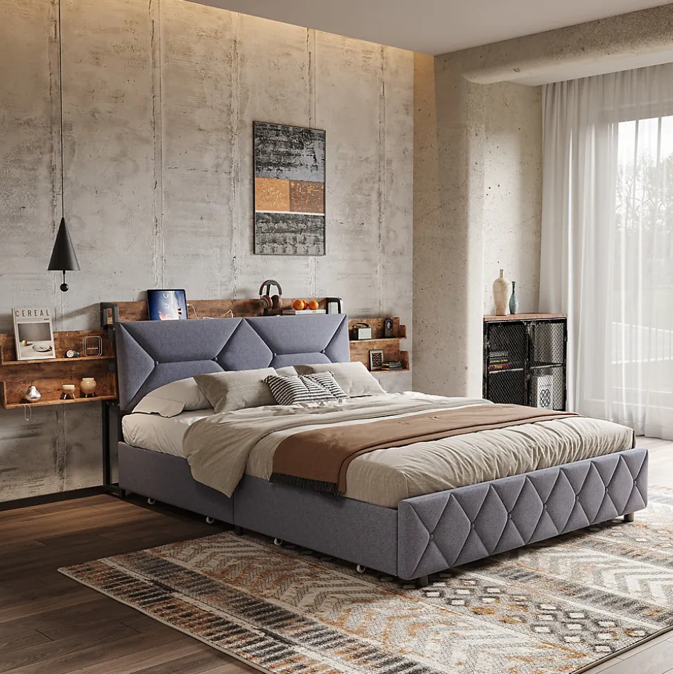 Lit Ergonomique, 140x200, Avec Rangement