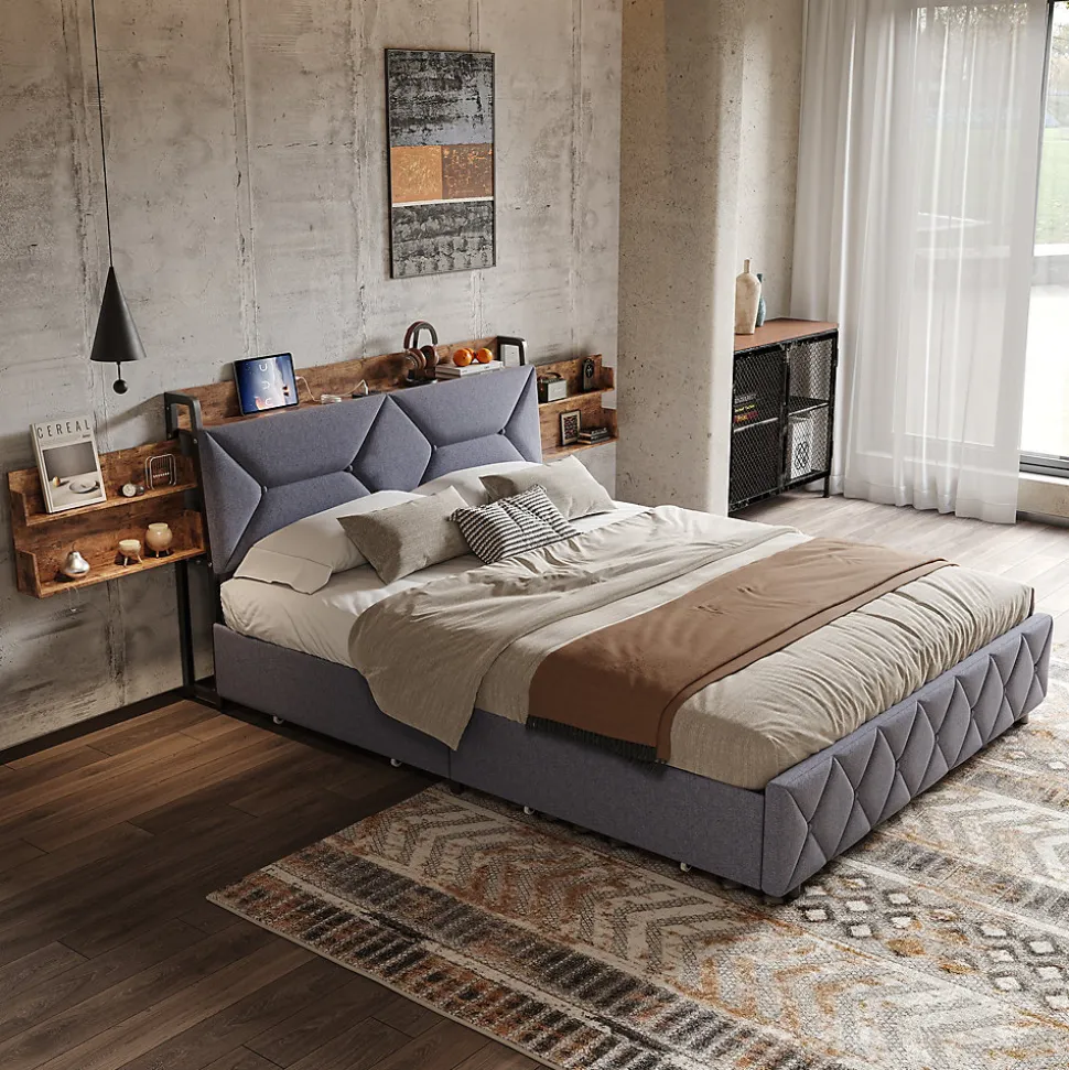 Lit Ergonomique, 140x200, Avec Rangement