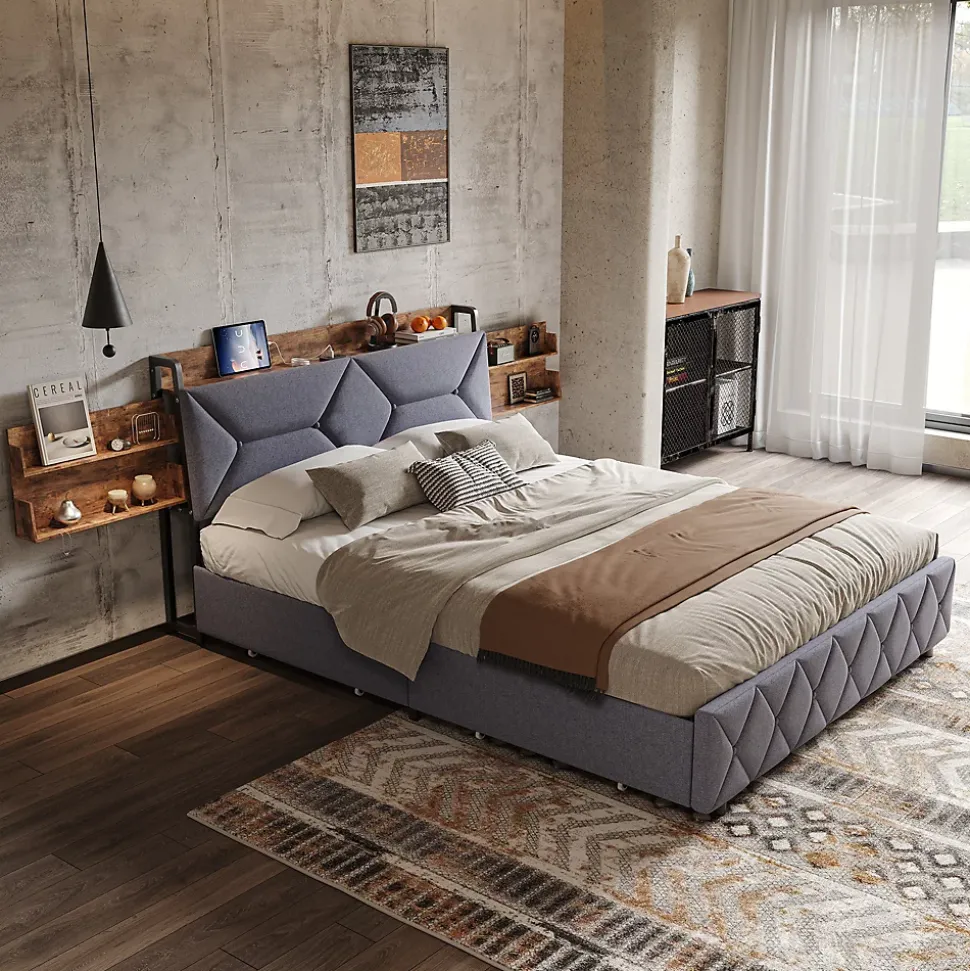 Lit Ergonomique, 160x200, Avec Rangement