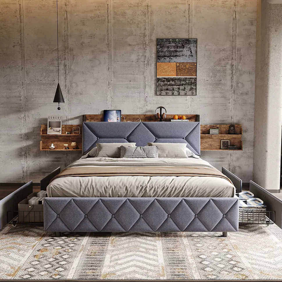 Lit Ergonomique, 160x200, Avec Rangement