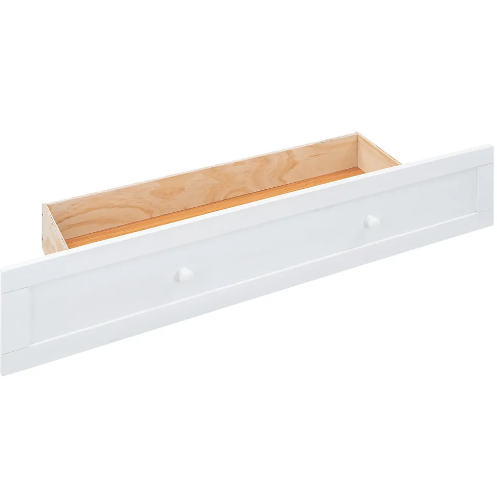 Lit Escamotable 140x200cm, Avec Tiroirs, Petit Étagère, Transformable, Blanc