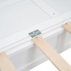 Lit Escamotable 140x200cm, Avec Tiroirs, Petit Étagère, Transformable, Blanc