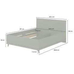 Lit et sommier NOKI 160x200 cm vert et bois Style scandinave