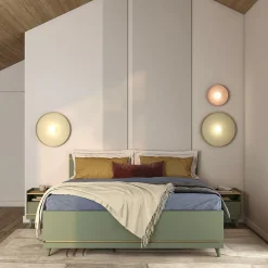 Lit et sommier NOKI 160x200 cm vert et bois Style scandinave