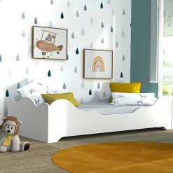 Lit FLOCON 90x190 cm + sommier /Blanc