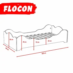 Lit FLOCON 90x190 cm + sommier /Blanc