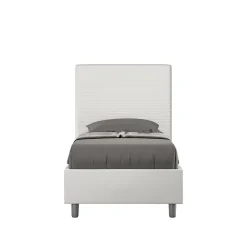 Lit Focus en simili cuir blanc sans sommier rembourré 80x210