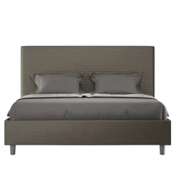 Lit Focus sans sommier rembourré 160x190 simili cuir cappuccino