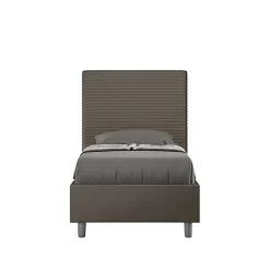 Lit Focus sans sommier rembourré 80x190 simili cuir cappuccino