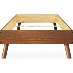 Lit futon KARRI 100 x 200 cm, en bois massif - Coloris châtaignier