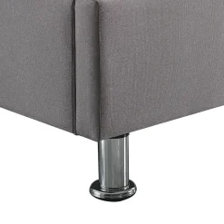 Lit futon simple NIZZA, 120 x 190 cm, avec sommier, revêtement en tissu gris