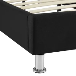 Lit futon simple NIZZA, 120 x 190 cm, avec sommier, revêtement en tissu noir