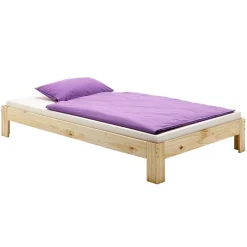 Lit futon THOMAS, en pin massif, 90 x 200 cm, vernis naturel