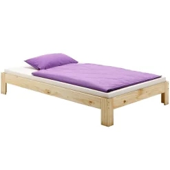 Lit futon THOMAS, en pin massif, 90 x 200 cm, vernis naturel