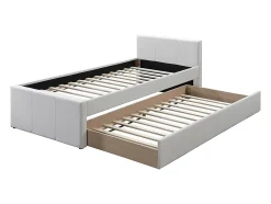 Lit gigogne 90 x 190 cm - Tissu - Beige - DORITALO