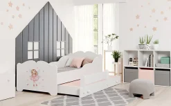 Lit gigogne blanc ARMONA - Fée rose - 2 x 160 cm x 80 cm