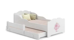 Lit gigogne blanc ARMONA - Princesse rose - 2 x 160 cm x 80 cm