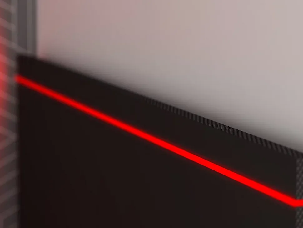 Lit gigogne gamer 90 x 200 et 90 x 190 cm - Avec bureau - LEDs - Anthracite et rouge + Matelas + Sommier - VOUANI