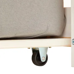 Lit gigogne LORENA en pin massif, 90 x 190 cm, lasuré blanc et rose