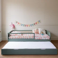 Lit gigogne pour enfant 190x90cm vert ADAM - HAPPY GARDEN