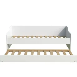 Lit gigogne SWEET 90x190 + 2 sommiers + 1 tiroir-lit / Blanc