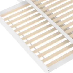 Lit Gigogne 90x200 cm - avec Lit Tiroir 90x190 cm et Rangement, Lit Multifonction Bois Kiefernholz + MDF + Plywood - Blanc