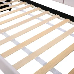 Lit Gigogne 90x200 cm - avec lit tiroir 90x190 cm et éclairage LED ambiant - sans matelas - revêtement en velours doux - Rose