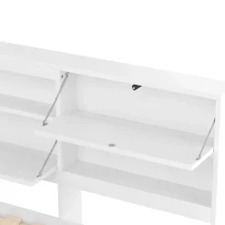 Lit Gigogne 140x200 cm - Daybed Multifonction avec Tête de Lit et Lit Tiroir - Sans Matelas - Bois Blanc
