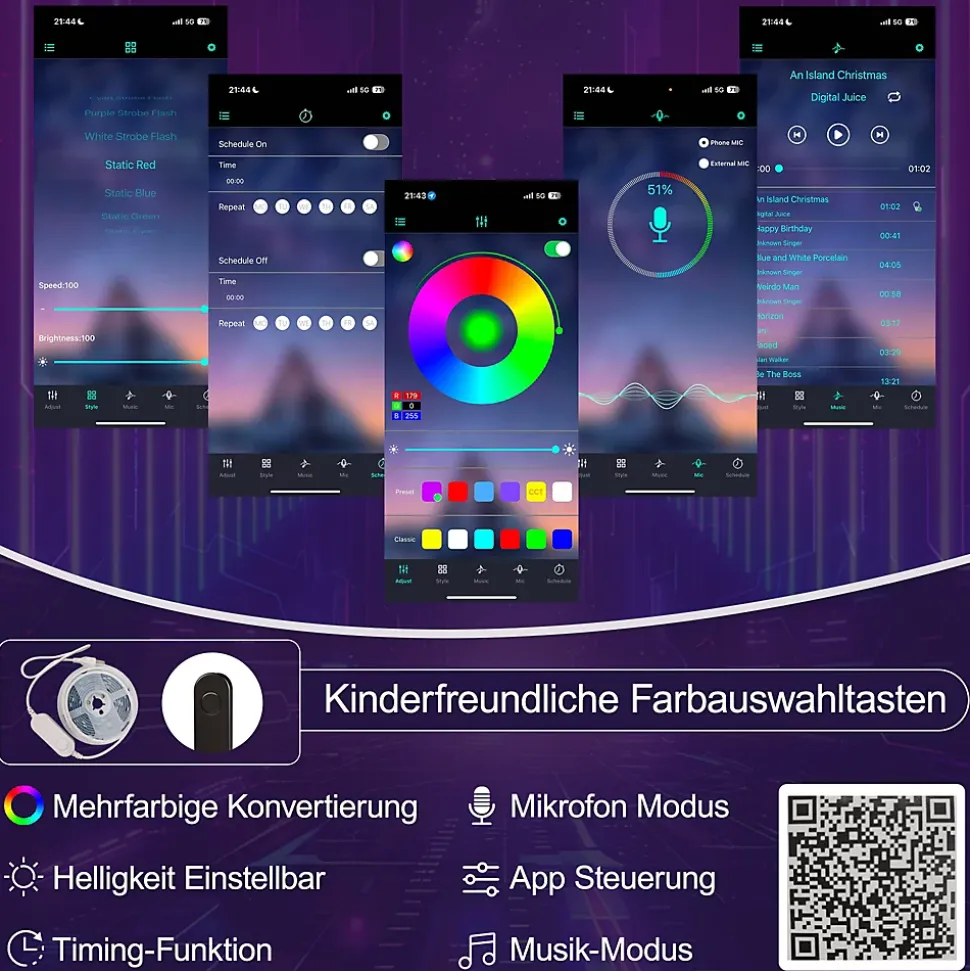 Lit Gigogne 90x200 cm - Lit Simple avec Sommier Coulissant, Éclairage LED et Ports USB Type-C, Lin et MDF, sans Matelas, Gris