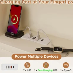 Lit Gigogne 90/140x190 cm, Tête de Lit Rangement et Compartiment Ouvert, USB/USB-C - MDF/Contreplaqué/Panneaux de Particules Blanc