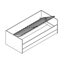 Lit gigogne 90x200cm sommier inclus Vox Young User Noir