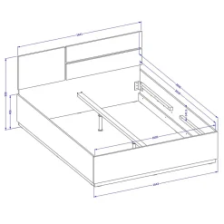 Lit HAVANA 160x200 blanc et noir avec sommier Design moderne et confort optimisé