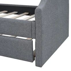 Lit individuel, 90x200cm, avec roulettes, Gris