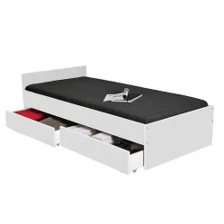 Lit KAPPA 90x190 + 2 tiroirs / Blanc