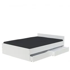 Lit KAPPA 160x200 cm + 2 tiroirs / Blanc